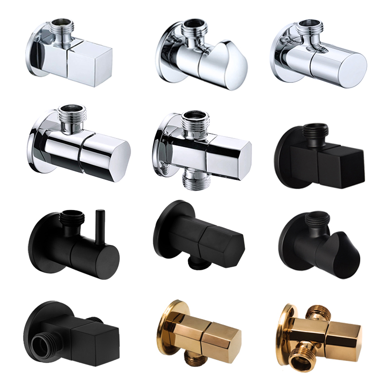 Toilet Fill Valve - Đồng Góc Van Chrome Đen Hoa