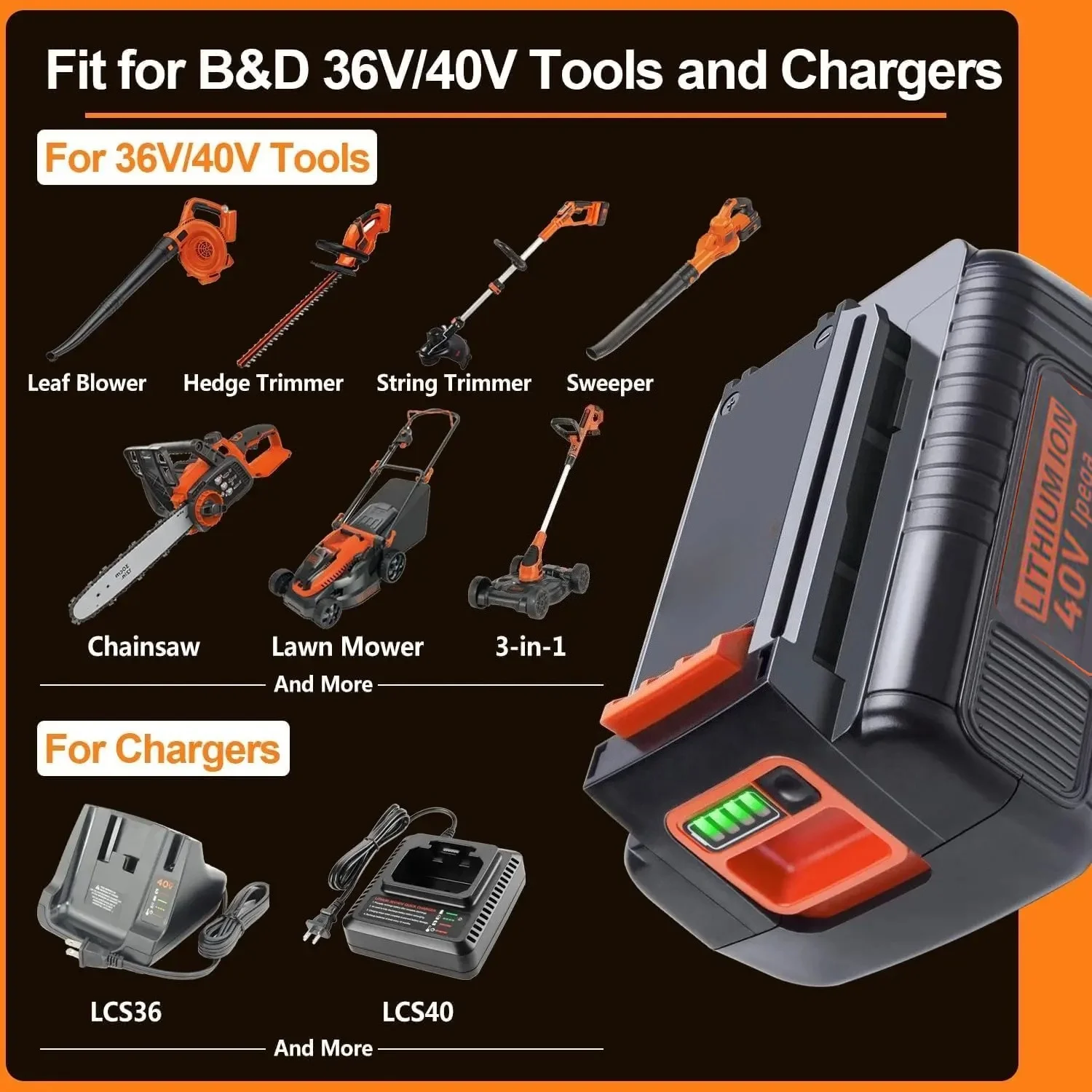 40V 4000mAh Lithium-Ion Batter - đánh giá và giá Black+Decker Tool Cordless